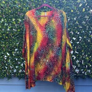 Blue Sky Clothing Batik Tunic size 4x